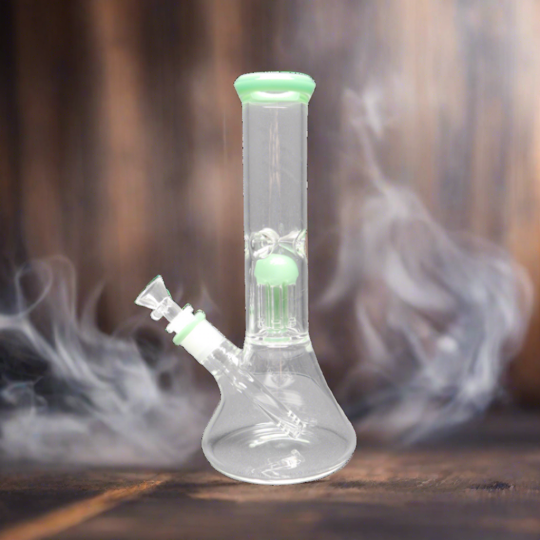 142 21RKQG 10" tree perc beaker - RK Quality Glass