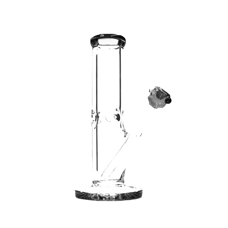160 18RKQG 10" 9mm thick color mouth piece straight bong - RK Quality Glass