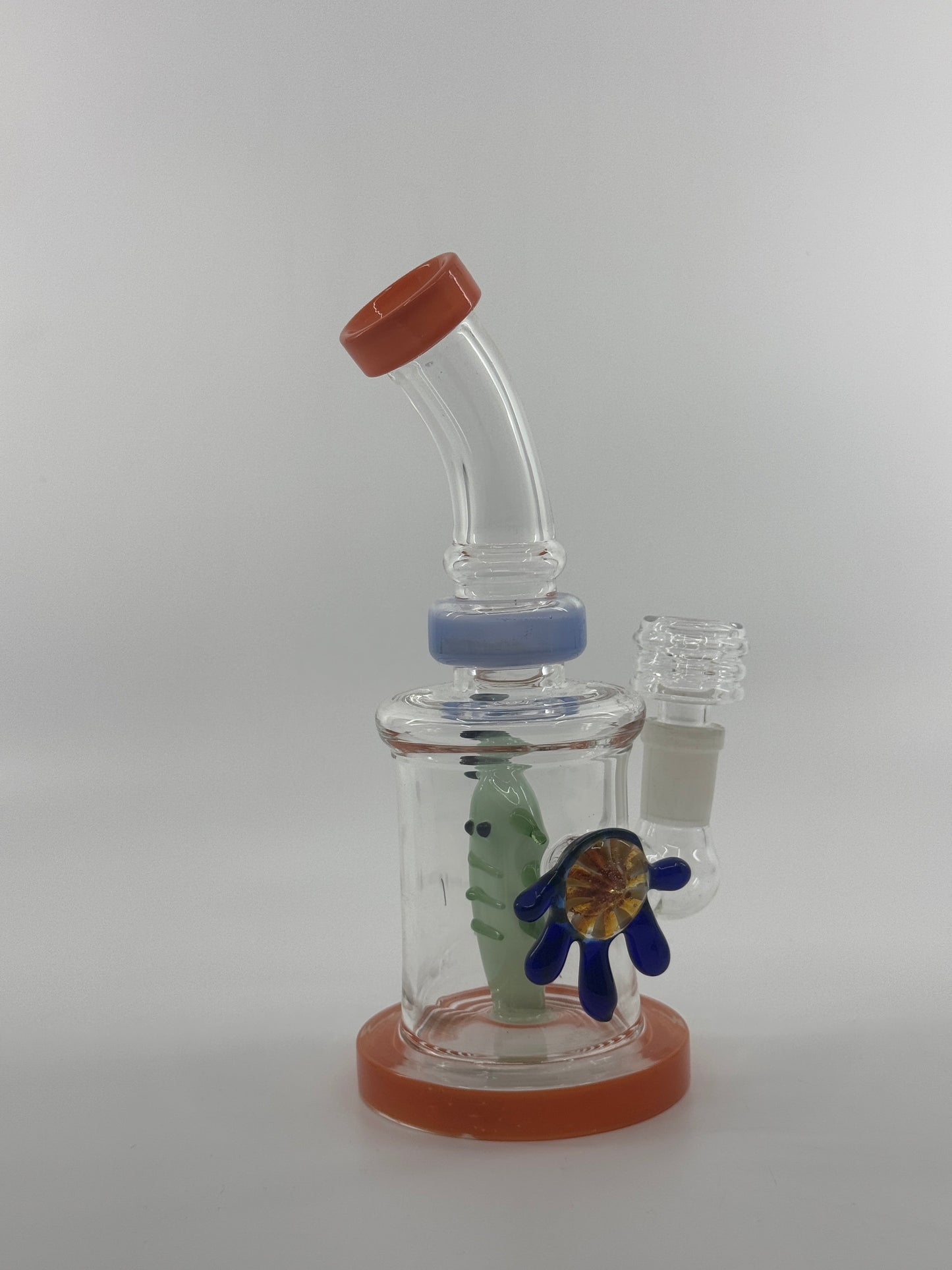 7” locket with fish inserts dab rig - RK Quality Glass