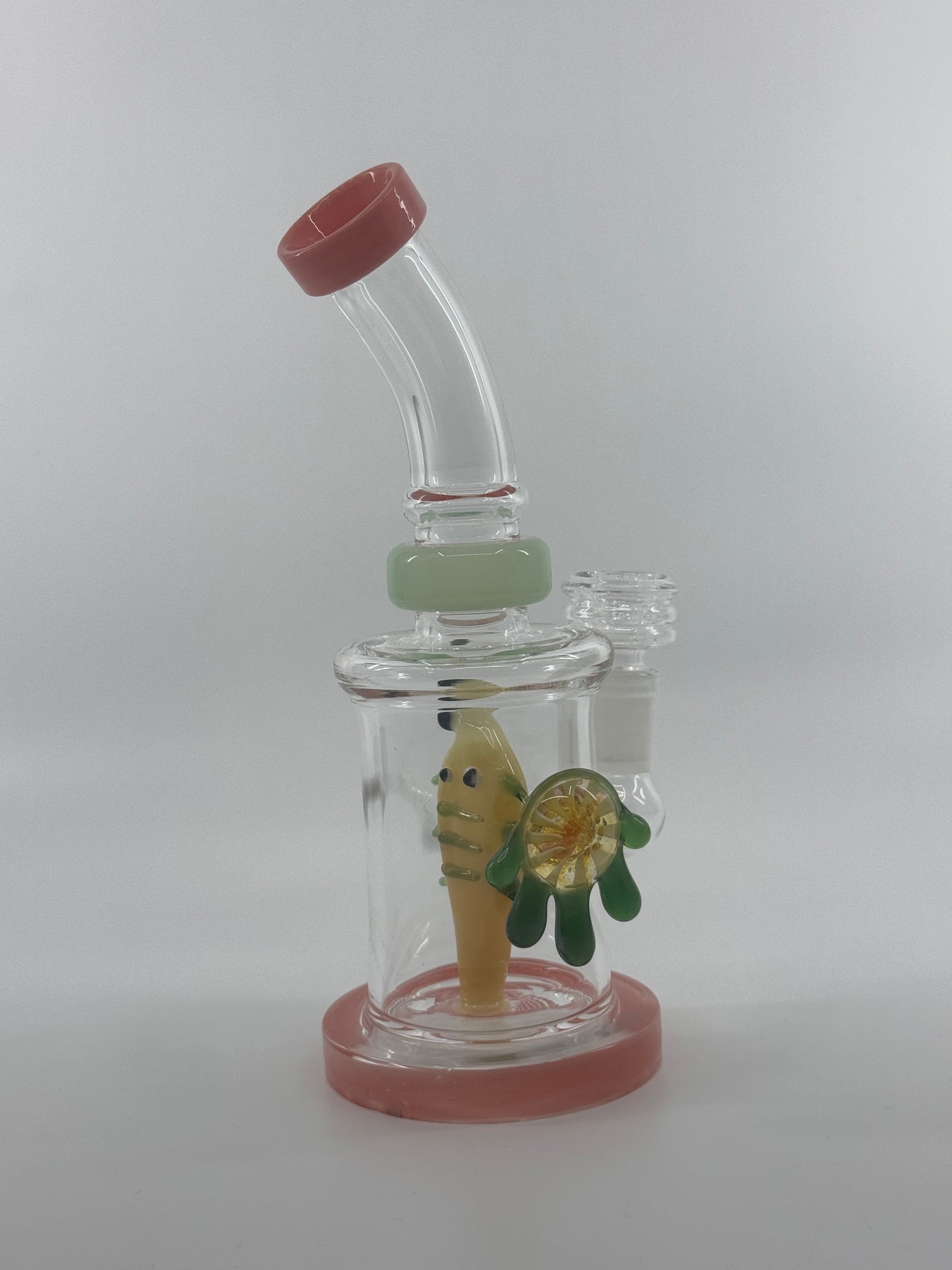 7” locket with fish inserts dab rig - RK Quality Glass