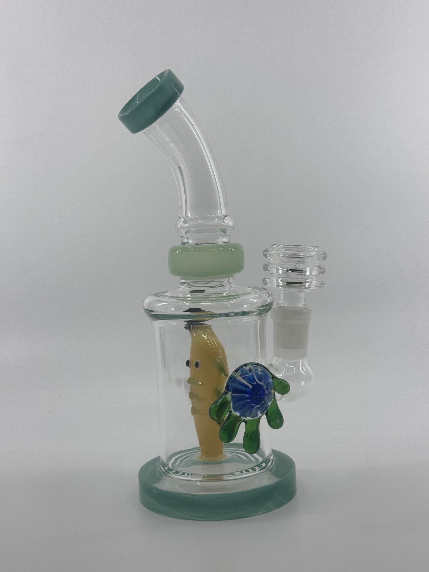 7” locket with fish inserts dab rig - RK Quality Glass