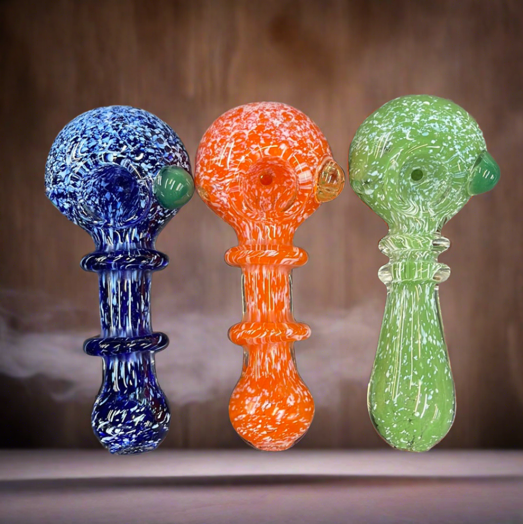 3.5” double rim frit Hand pipe - RK Quality Glass