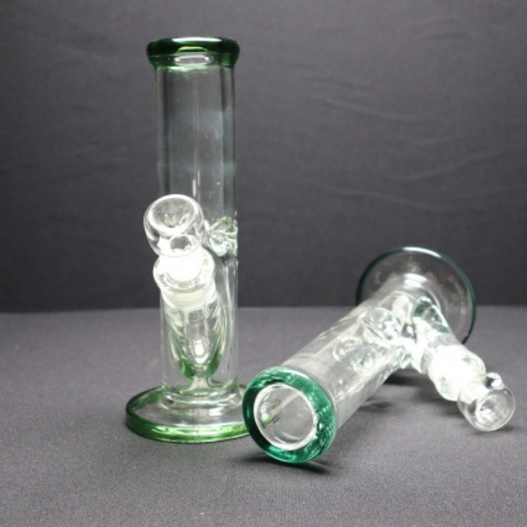 160 18RKQG 10" 9mm thick color mouth piece straight bong - RK Quality Glass