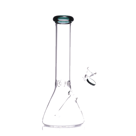 173 10RKQG 8" color mouth piece clear beaker - RK Quality Glass 