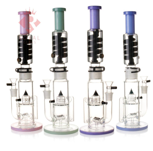 5001 RKQG 14” glycerin coil straight water bong - RK Quality Glass 