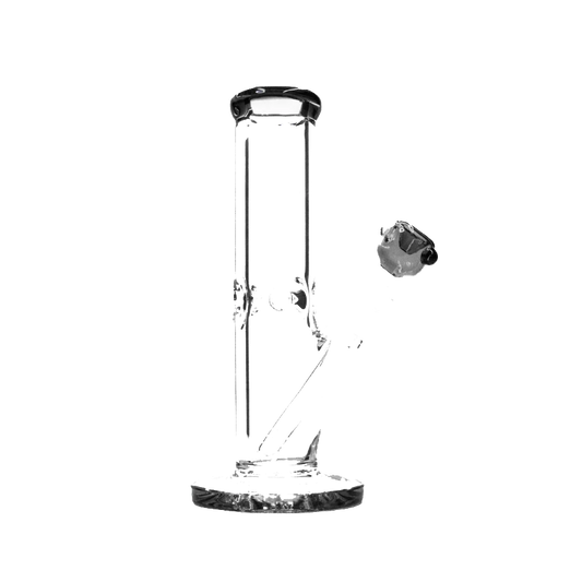 160 18RKQG 10" 9mm thick color mouth piece straight bong - RK Quality Glass 