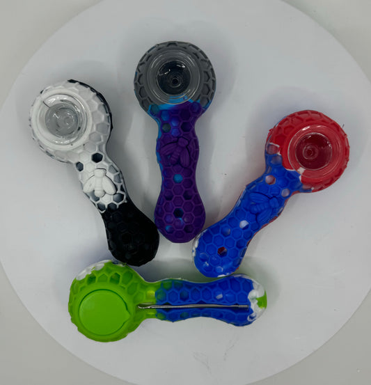 781 RKQG120 mushroom silicone hand pipe - RK Quality Glass 