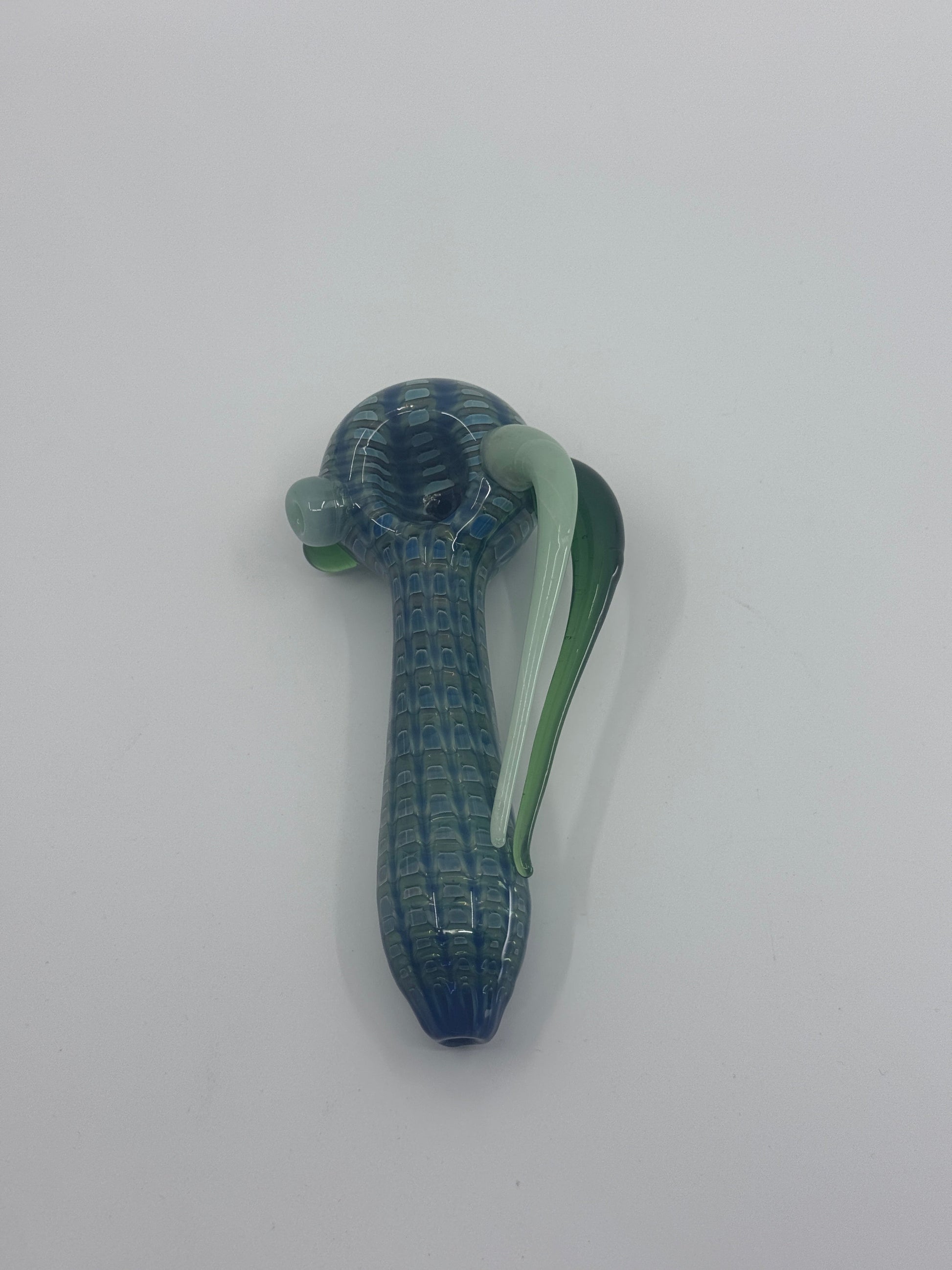 806 RKQG310 double horn color hand pipe - RK Quality Glass 