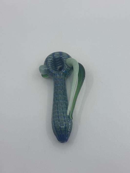 806 RKQG310 double horn color hand pipe - RK Quality Glass 
