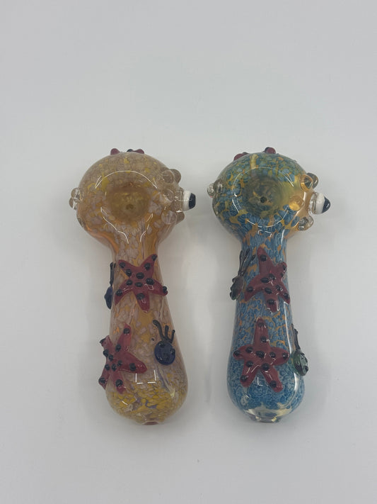 4 5” outside art hand pipe - RK Quality Glass 