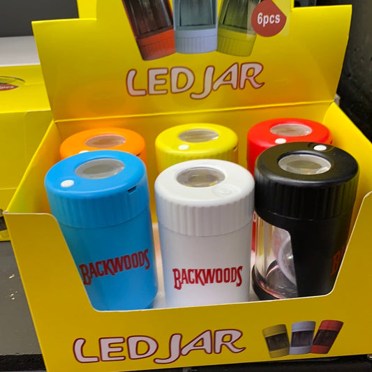Led jar with grinder for dispensary packaging - RK Quality Glass 